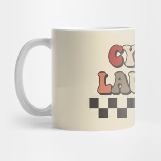 Cyndi Lauper Checkered Retro Groovy Style Mug